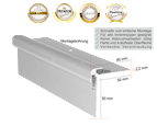 Treppenprofil CLASSIC 7 mm Alu für Teppich, Laminat oder Vinyl bis 7 mm: