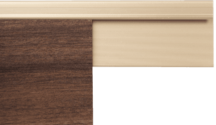 Profil in MESSING mit dunklem Laminat