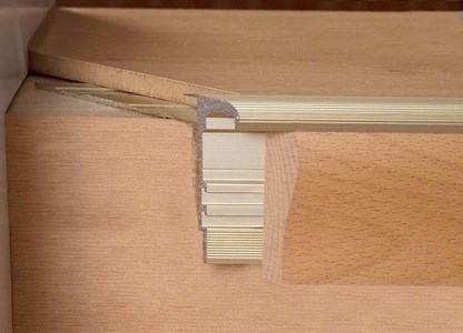 Auf einer Blockstufe
