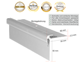 Treppenkantenprofil CLASSIC 7 mm Alu für Teppich, Laminat oder Vinyl bis 7 mm: