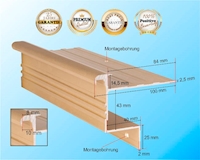 Treppenprofil Stabil 14,5 mm für Fertigparkett