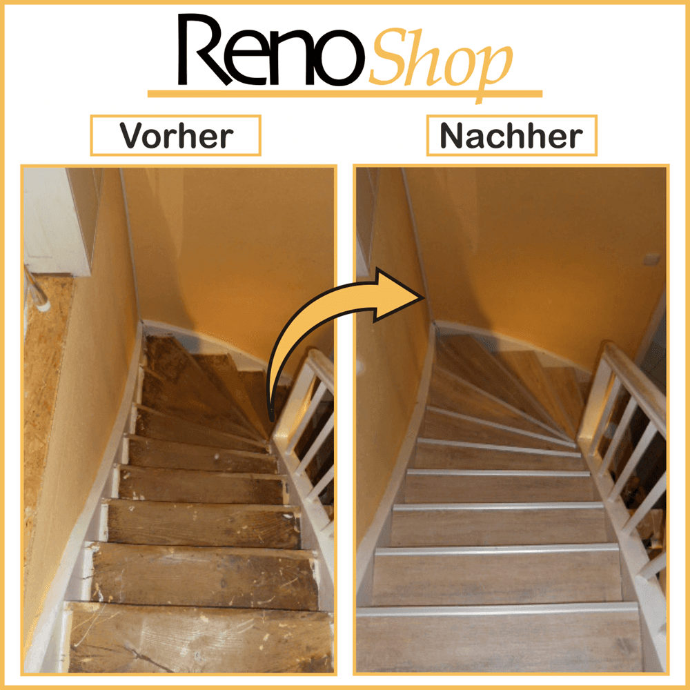Treppenrenovierung mit neunen Treppenkanten