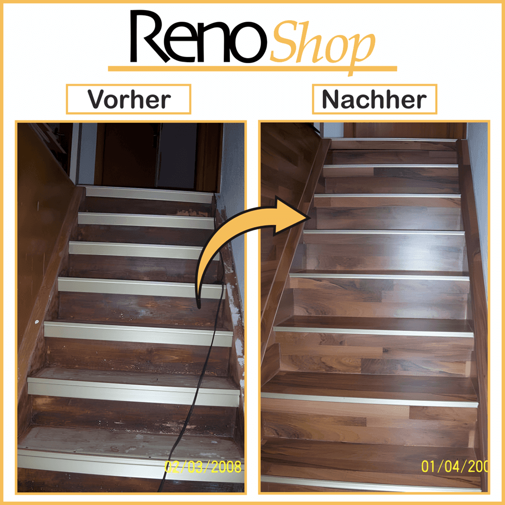 Treppenstufen mit Laminat belegen