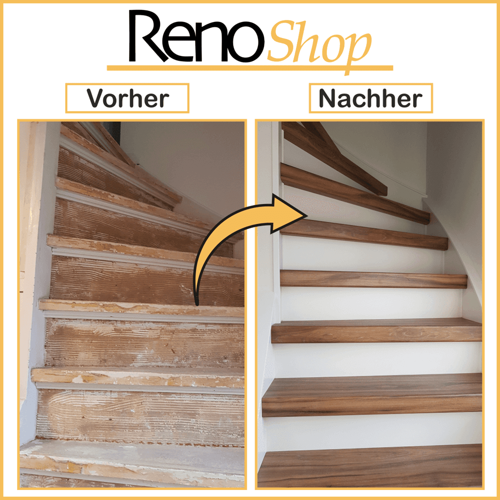 Stufen aus Laminat Vorher Nachher Bilder