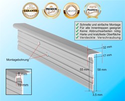 Treppenprofil Multiversal 32 / Aluminium in Silber-Natur