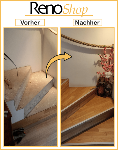 Vorher Nachher Bilder neue Treppenkanten