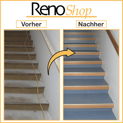 Vorher-Nachher-Bild sanierung alte Holztreppe