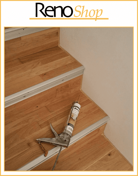 Betontreppe mit Parkett belegen 