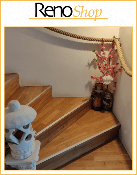 Treppe aus Beton mit Parkett verkleiden