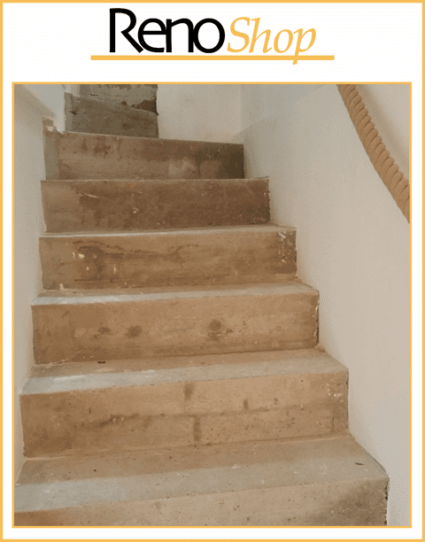 Betontreppe mit Parkett verkleiden