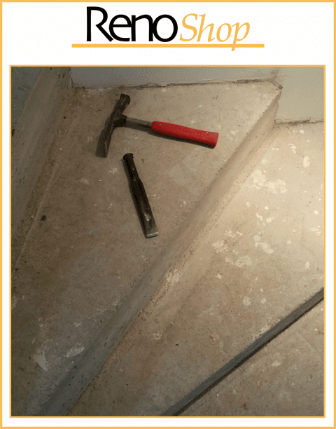 Parkett auf Beton-treppe verlegen