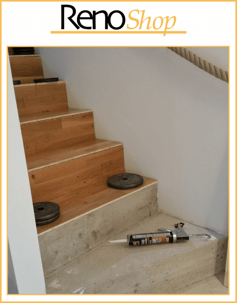 Stufen aus Beton mit Holz verkleiden