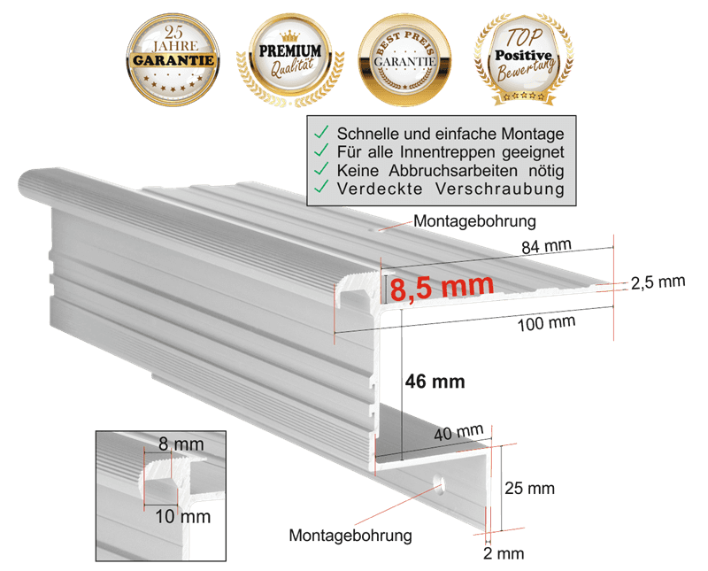 Treppenkantenprofil Laminat 8 Mm