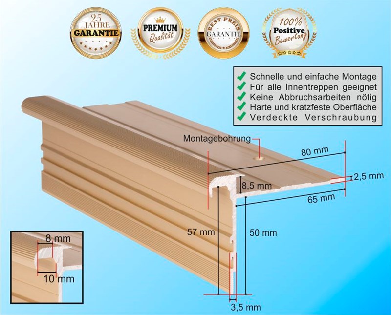 Treppenkantenprofil Laminat 8 Mm
