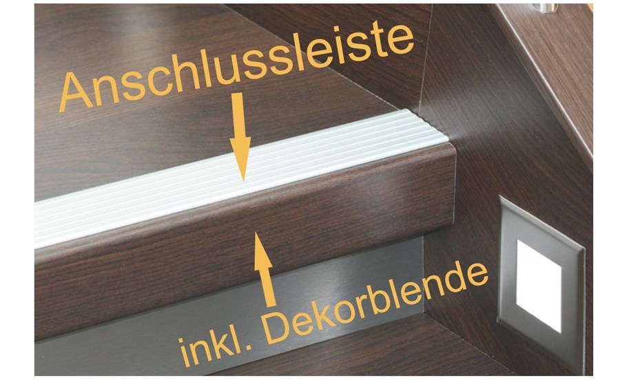 Podest-Anschlussleiste inkl. Dekorblende