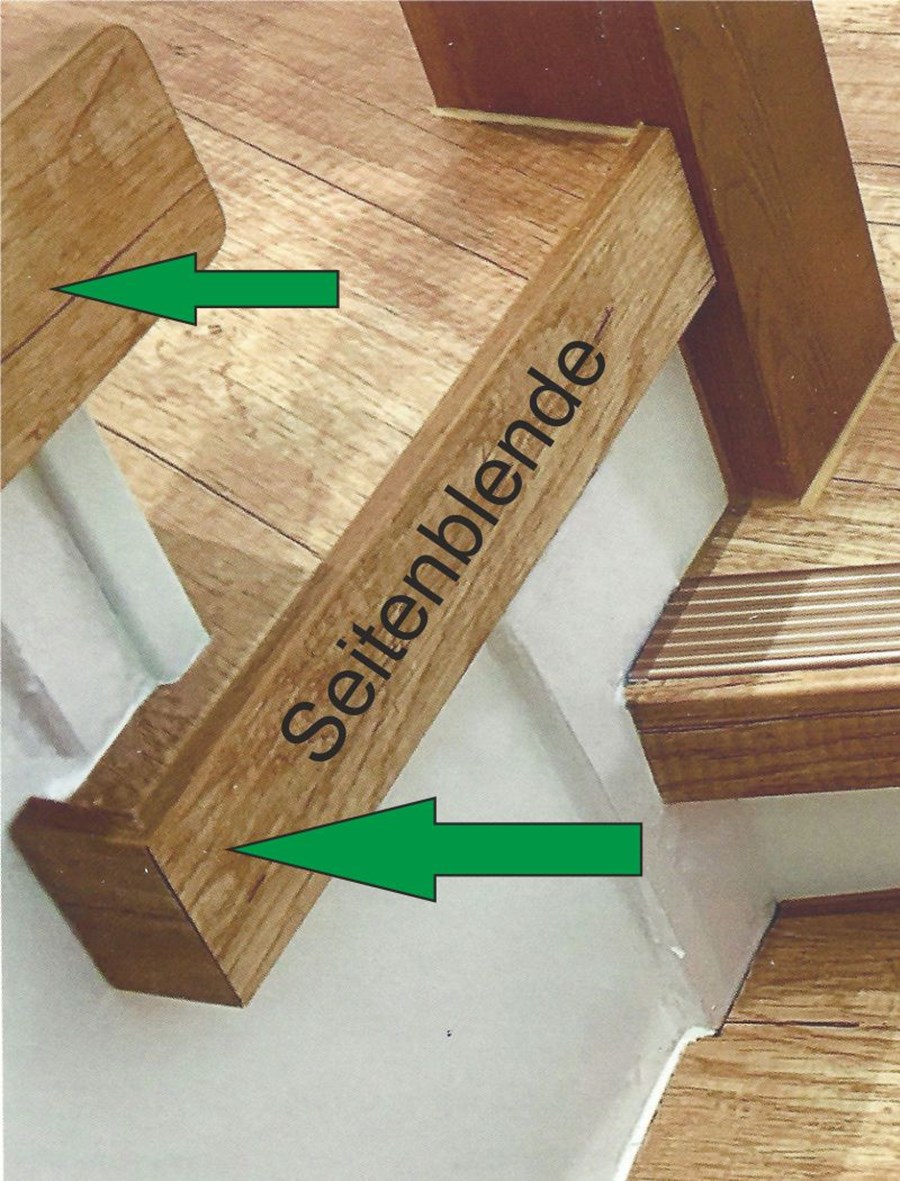 Seitenblende - seitlicher Abschluss bei offenen Treppen