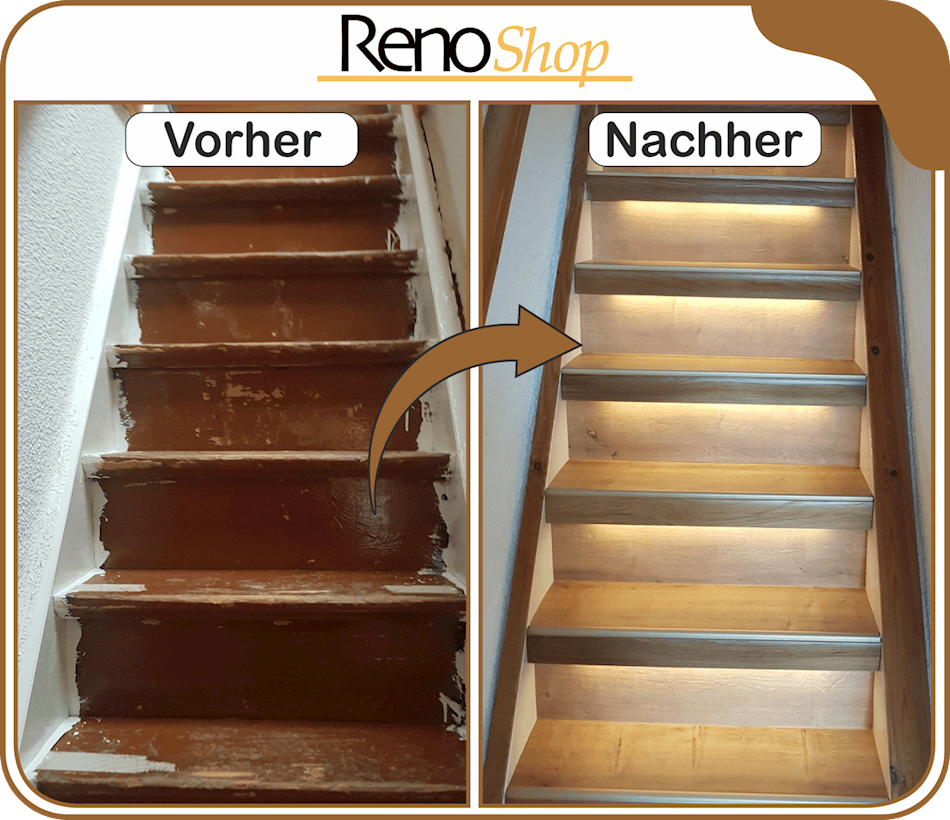 Treppenrenovierung Vorher / Nachher Bilder