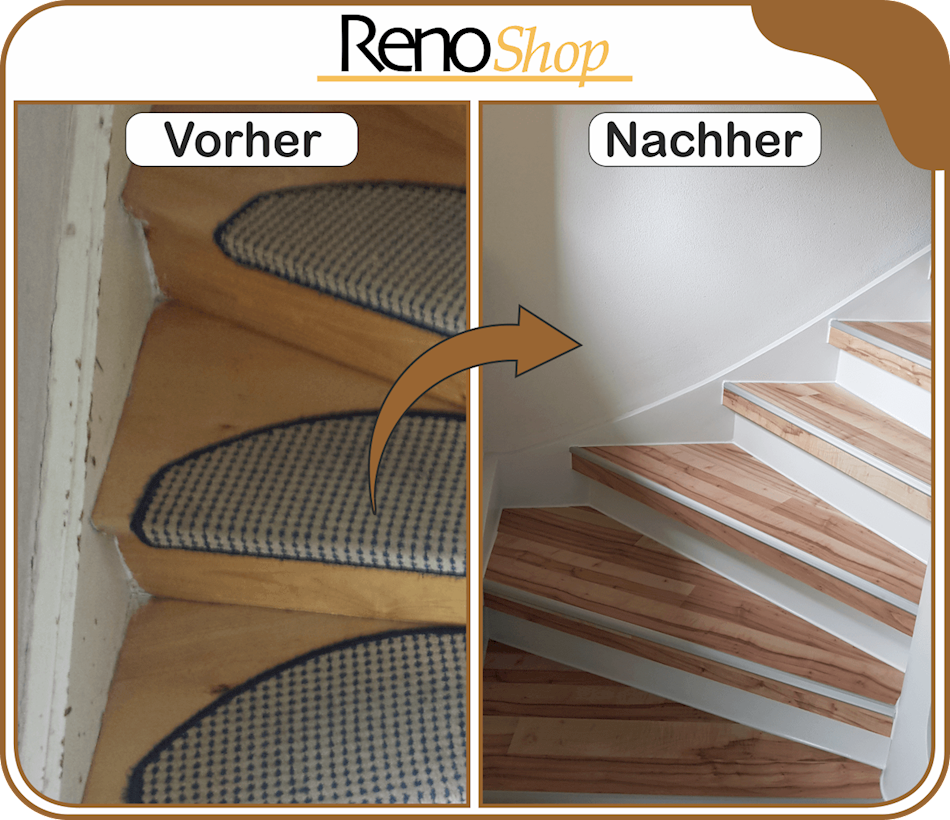 Treppe renovieren Vorher / Nachher Bilder