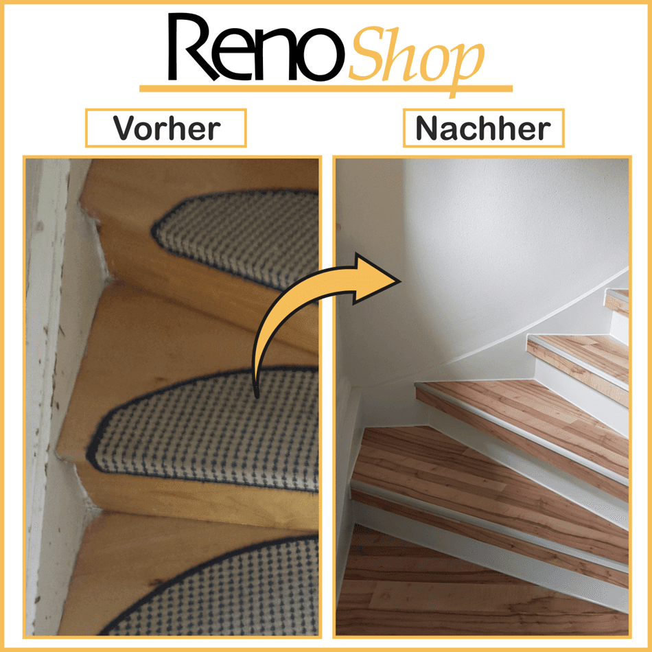 Treppe renovieren Vorher / Nachher Bilder