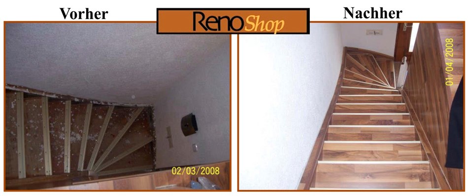 Treppe sanieren und mit Laminat belegen