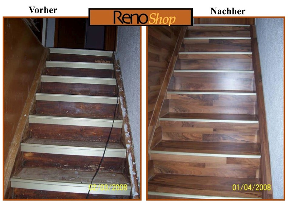 Treppenstufen sanieren mit Laminat 