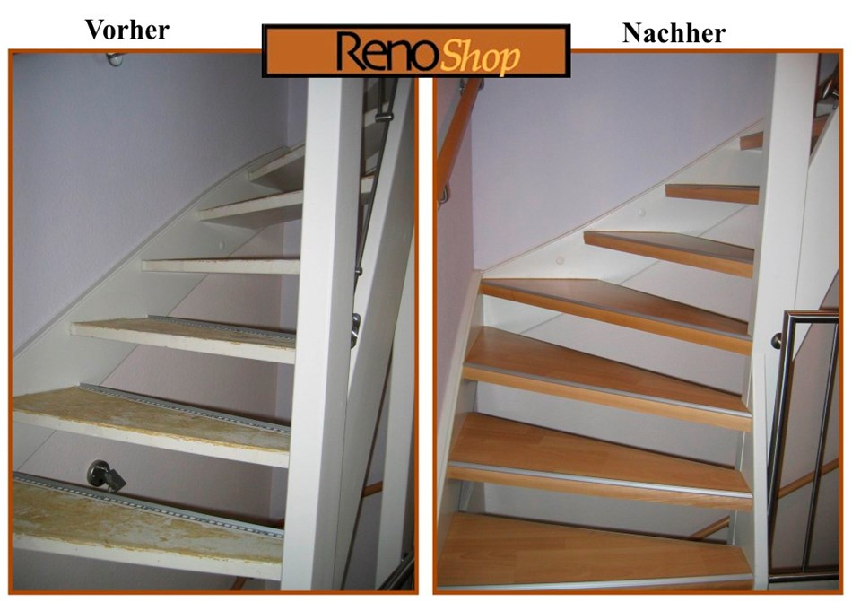 Vorher-Nachher-Bilder Spindeltreppen Renovierung